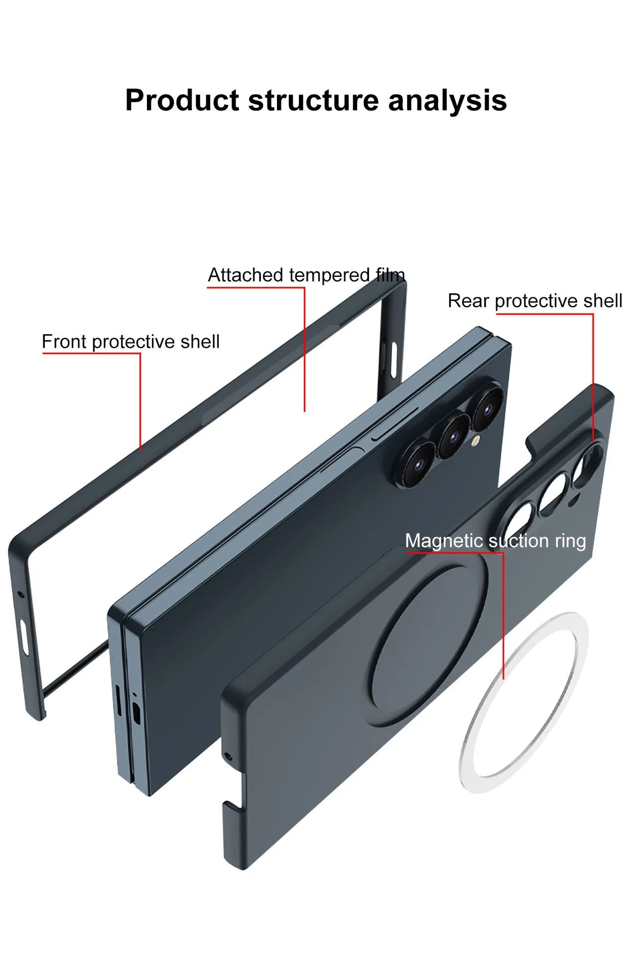 Z Fold 7 Magnetic Wireless Charging Phone Case for Samsung Galaxy Z Fold 7 Screen Protect Film Slim PC Foldable Matte Tough Cover