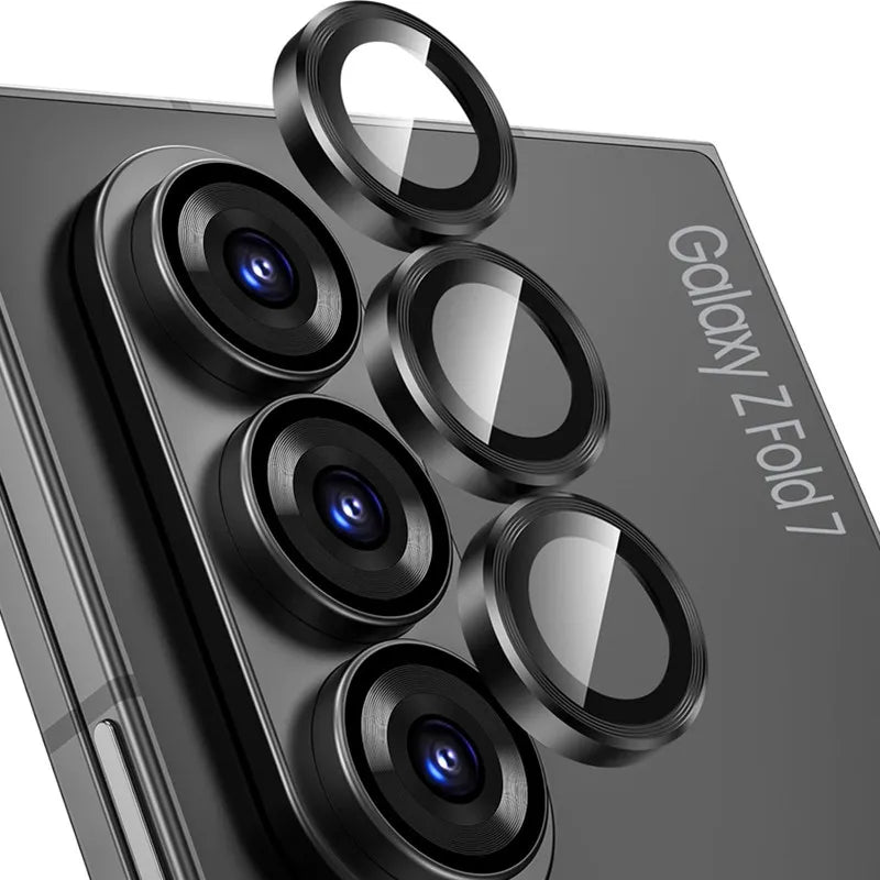 Metal Individual Ring Camera Lens Protector for Samsung Galaxy Z Fold 7 6 5 4 ZFold Fold7 Fold6 Tempered Glass Film Full Cover
