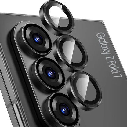 Metal Individual Ring Camera Lens Protector for Samsung Galaxy Z Fold 7 6 5 4 ZFold Fold7 Fold6 Tempered Glass Film Full Cover