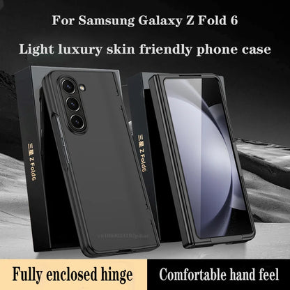 Skin Sensitive PC Magnetic Hinge Case For Samsung Galaxy Z Fold 6 5 4 3 7 5G Screen Glass 360 All Inclusive Protective Cover