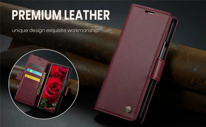 Luxury Magnetic Leather Wallet Multi Card Phone Case for Samsung Galaxy Z Fold 7 6 5 Fold6 Fold5 Shockproof Stand Cover Back Bag