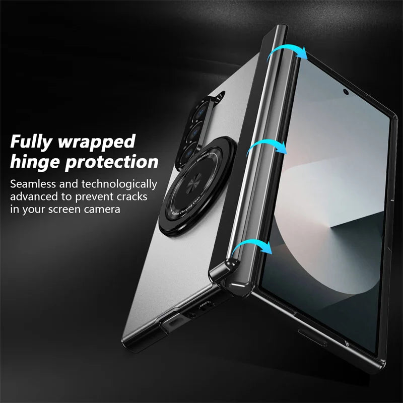 Magsafe Magnetic Hinge Case For Samsung Galaxy Z Fold 7 3 4 5 Fold 6 Screen Glass All inclusive Folding Bracket Protective Cover