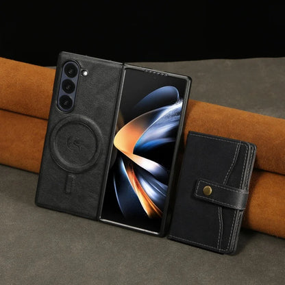 MagSafe Wireless Charging Wallet Card Phone Case For Samsung Galaxy Z Fold 7 6 5 4 3 Fold7 Fold6 Fold5 Flip Purse Holder Cover