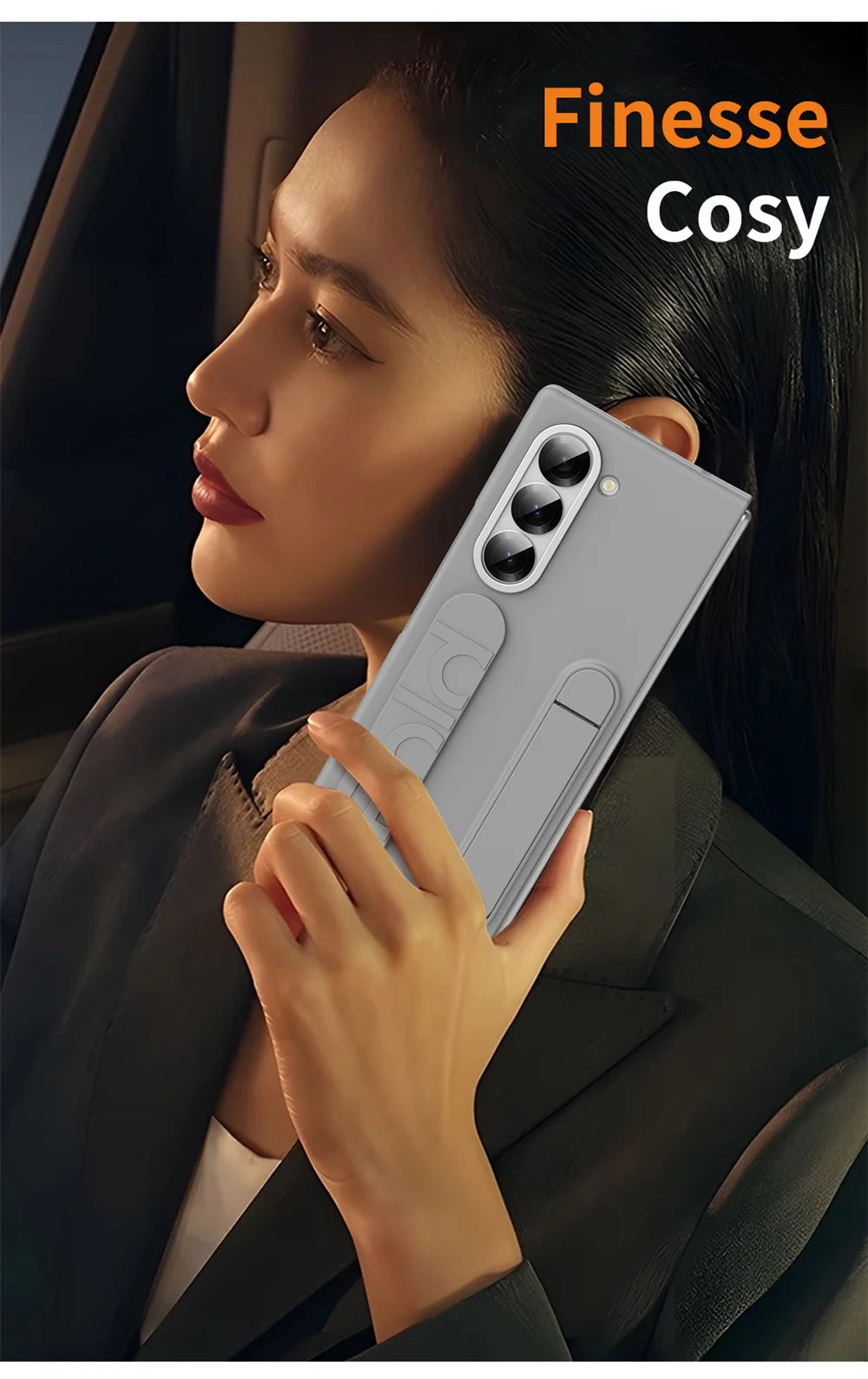 Luxury Wristband Invisible Bracket Case for Samsung Galaxy Z Fold 6 5 4 3 7 fold6 Hand Wrist Strap Folding Stand Silicone Cover