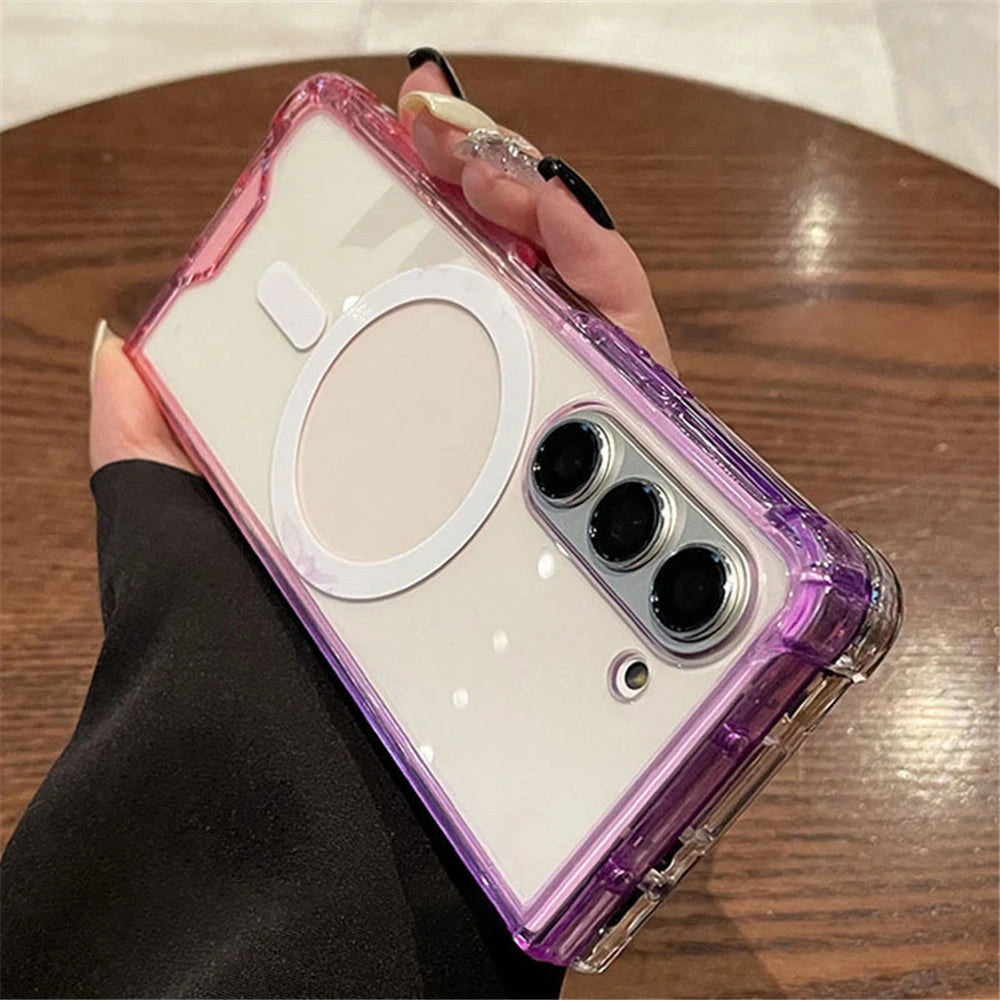 Gradient Candy Color Hyaline Shockproof Case for Samsung Galaxy Z Fold 7 6 5 4 3 5G