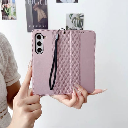Luxury Leather Flip Purse Holder Phone Case For Samsung Galaxy Z Fold 7 6 5 4 3 Fold7 Fold6 Fold5 Wallet Card Cover Back Bag