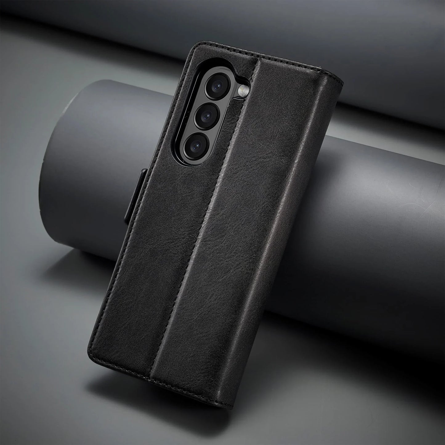 ZFold7 Magnetic Phone Case for Samsung Galaxy Z Fold 7 6 5 4 3 W22 W23 W24 RFID Blocking Card Slot Stand Buckle Pu Leather Cover