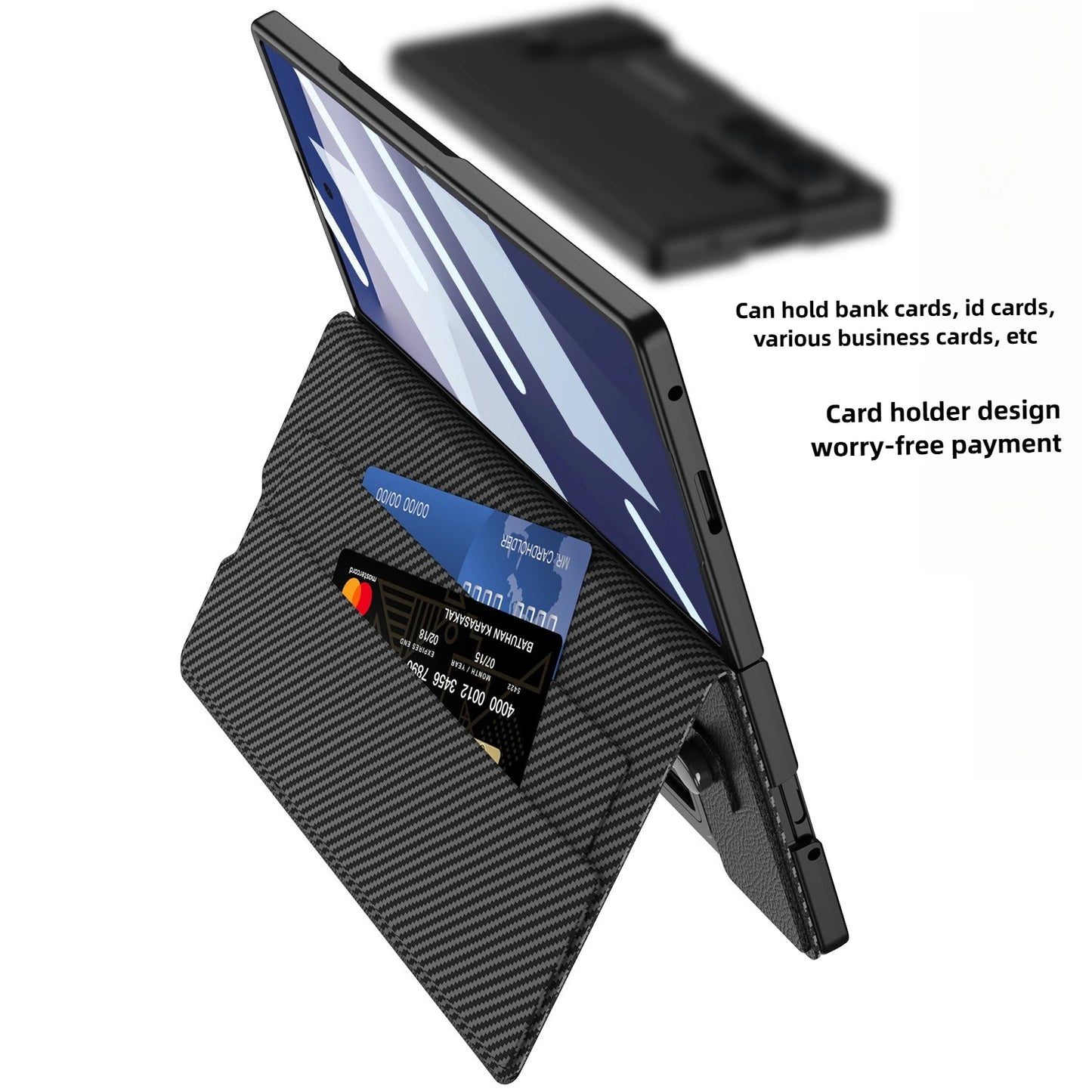 Fold7 Film+Phone Case for Samsung Galaxy Z Fold 7 Card Holder Magnetic Buckle Wallet Flip Wireless Charging Stand Leather Cover