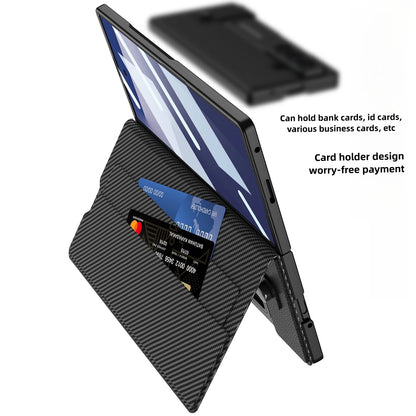 Fold7 Film+Phone Case for Samsung Galaxy Z Fold 7 Card Holder Magnetic Buckle Wallet Flip Wireless Charging Stand Leather Cover