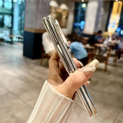 Glitter Bling Plaid Diamond Phone Case For Samsung Galaxy Z Fold 7 Fold6 ZFold 5 4 Luxury Rhinestone High-end Plating Hard Cover