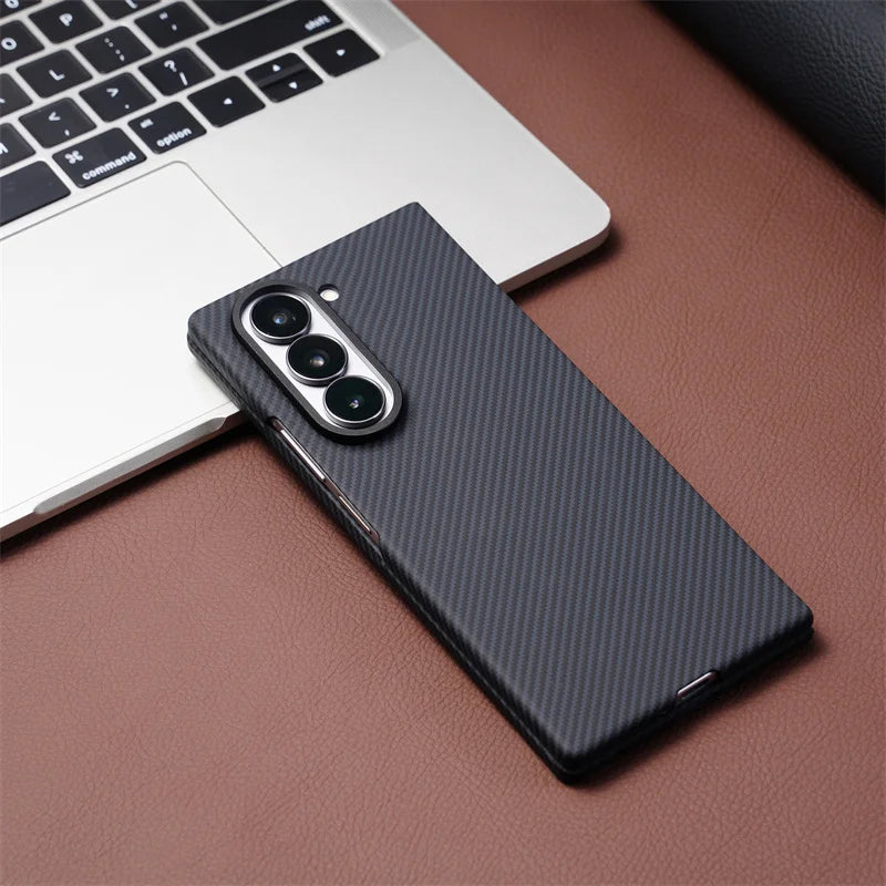 Luxury Carbon Fiber MagSafe Case for Samsung Galaxy Z Fold 3 4 5 6 7 360Full Protection Screen Glass Alloy Lens Shockproof Cover