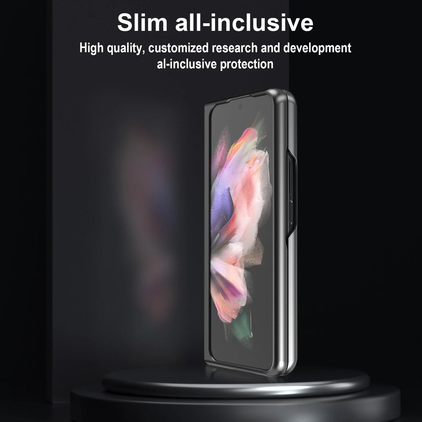 ZFold 7 Phone Case for Samsung Galaxy Z Fold 7 Fold6 5 4 3 5G Carbon Fiber Red Vertical Stripes PU Leather Slim Protective Cover