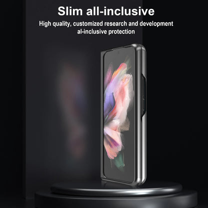 ZFold 7 Phone Case for Samsung Galaxy Z Fold 7 Fold6 5 4 3 5G Carbon Fiber Red Vertical Stripes PU Leather Slim Protective Cover