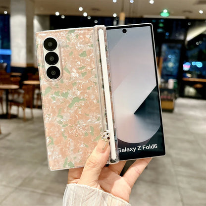 Luxury Aurora Shell Pattern Hard Case for Samsung Galaxy Z Fold 7 6 5 4