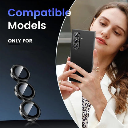 Metal Individual Ring Camera Lens Protector for Samsung Galaxy Z Fold 7 6 5 4 ZFold Fold7 Fold6 Tempered Glass Film Full Cover