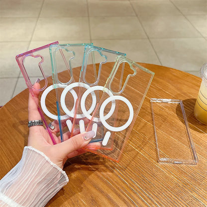 Candy Color Gradient Clear Case for Samsung Galaxy Z Fold 7 6 5 4 3