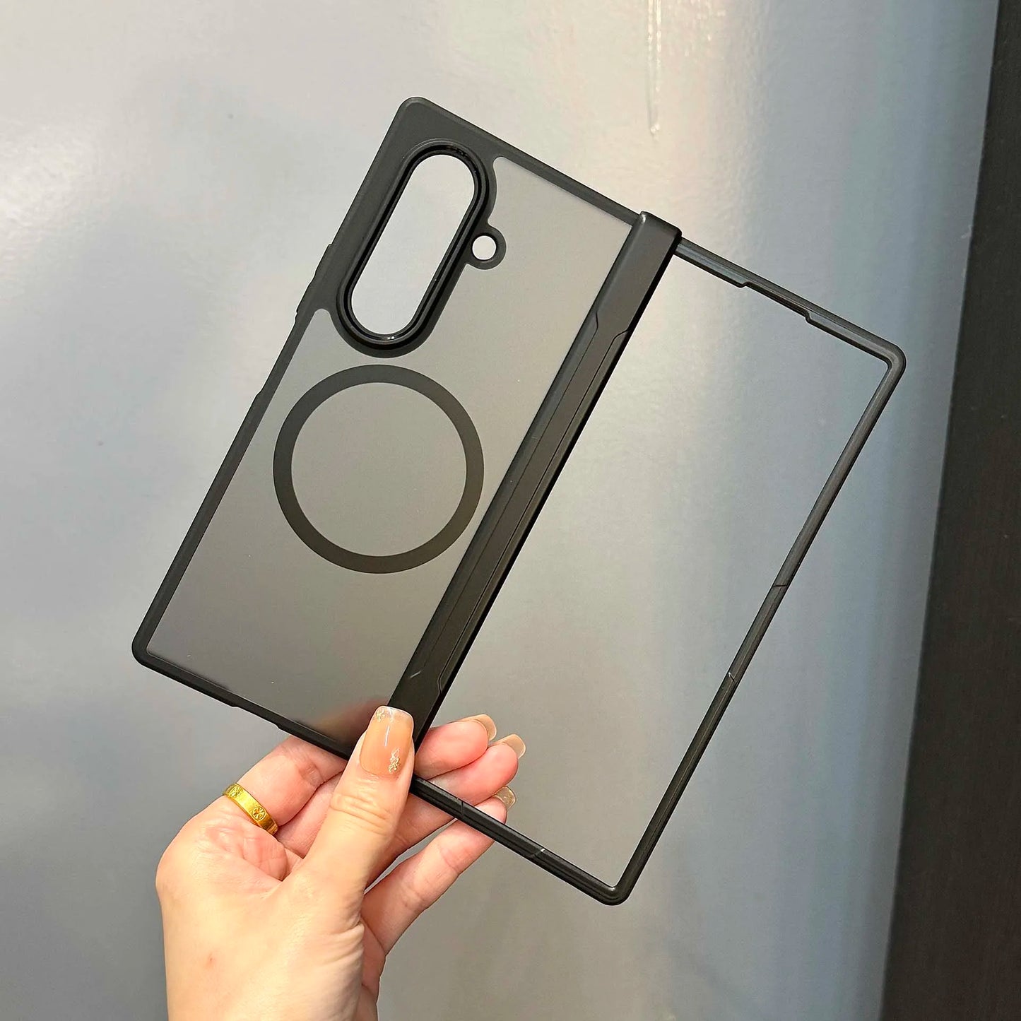 Magsafe Case For Samsung Galaxy Z Fold 7 Translucent Hinge Folding Shockproof Magnetic Wireless Charging Cover Accessories Funda