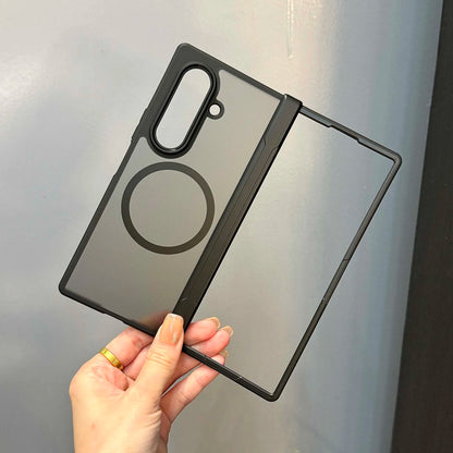 Magsafe Case For Samsung Galaxy Z Fold 7 Translucent Hinge Folding Shockproof Magnetic Wireless Charging Cover Accessories Funda