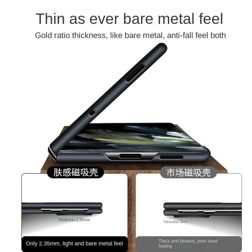 Business Sle Ultra-thin Frameless Magsafe Case for Samsung Galaxy Z Fold 7 6 5 4 3 Hard Fast Charging Shockproof Protect Cover