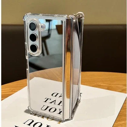Samsung fold 7 Mirror Make Up Acrylic Airbag Bumper Case for Samsung Galaxy Z Fold 7 6 5 4 3 ZFold Hard Shockproof Ins Cover