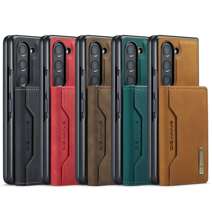 Z Fold 7 Phone Case for Samsung Galaxy Z Fold 6 5 4 3 Magnetic Detachable Metal Button Card Slot Bracket Wallet Pu Leather Cover