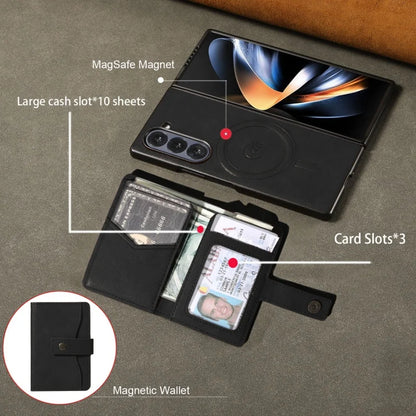 MagSafe Wireless Charging Wallet Card Phone Case For Samsung Galaxy Z Fold 7 6 5 4 3 Fold7 Fold6 Fold5 Flip Purse Holder Cover
