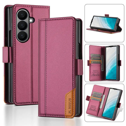 Luxury Magnetic Anti-theft Brush Leather Wallet Card Slot Phone Case for Samsung Galaxy Z Fold 7 6 5 4 3 Purse Holder Cover Etui
