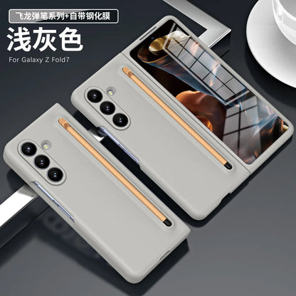 Front and Back Full Cover for Samsung Galaxy Z Fold 7 5G Fold 6 SE 5 4 3 Mobile Phone Case+Screen Film Integrated with Stylus