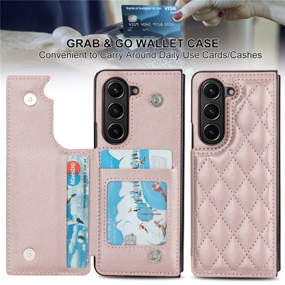 Leather Wallet Card Phone Case for Samsung Galaxy Z Fold 6 5 4 3 Fold6 Fold5 Fold4 Fold3 Shockproof Flip Stand Cover Hoesje Etui