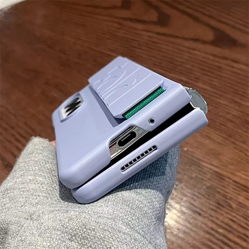 Luxury Wrist Strap Holder Phone Case For Samsung Z Fold 7 Cases Ultra Thin Matte PC Silicone Cover For Samsung Z Fold 6 5 4 3