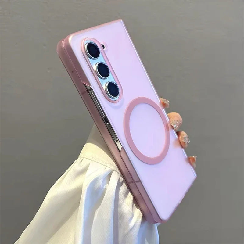 Ultra thin matte For Magsafe Magnetic Case For Samsung Galaxy Z Fold 7 Z Fold 6 Z Fold 5 4 3 Slim Frosted Clear Hard PC Cover