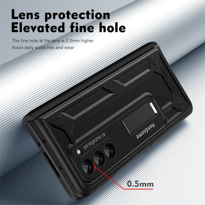 For Samsung Galaxy Z Fold 5 4 3 2 5G Armor Hinge Hidden Bracket PC Phone Case Screen Protector Film Shockproof Protector Case