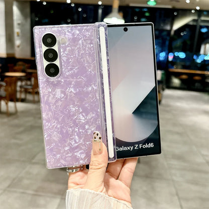 Luxury Aurora Shell Pattern Hard Case for Samsung Galaxy Z Fold 7 6 5 4