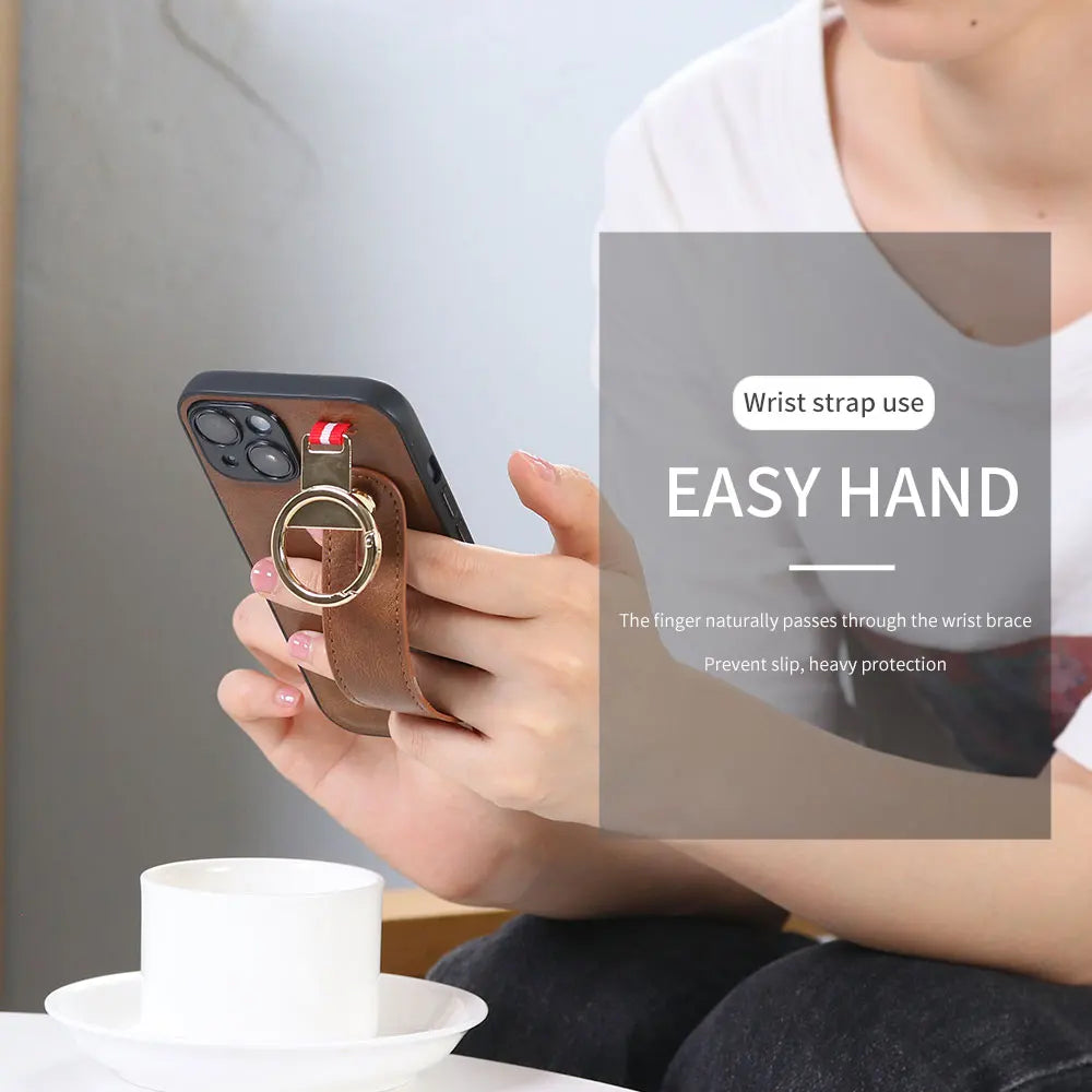 Samsung Galaxy Z Fold 7 New Anti-Shock Business Leather Wristband Cover Case For Samsung ZFold7 Non-Slip Protective Case