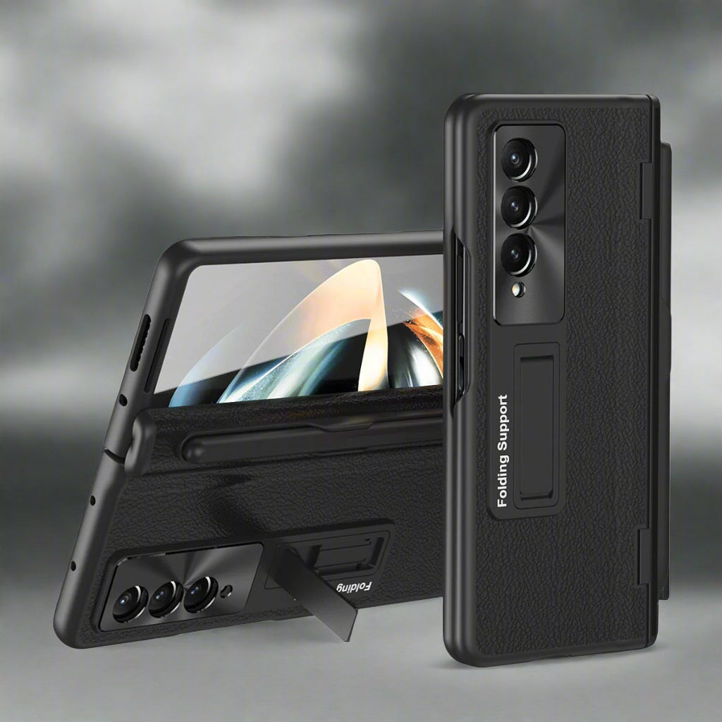 Leather Case With Touch Pen & Stand For Samsung Galaxy Z Fold 4