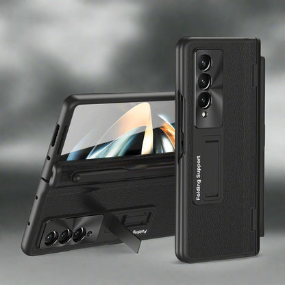 Leather Case With Touch Pen & Stand For Samsung Galaxy Z Fold 4