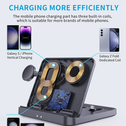 Foldable Wireless Charger 3 in 1  Stand  for Galaxy Watch Buds