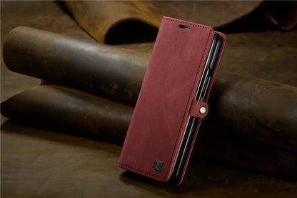 Retor Magnetic Leather Wallet Card Slots Phone Case for Samsung Galaxy Z Fold 7 6 5 4  Fold6 Fold5 Fold4 Flip Stand Cover Bag