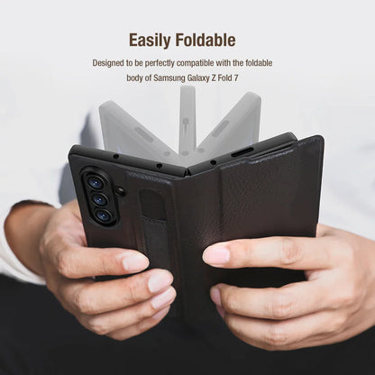Nillkin For Samsung Galaxy Z Fold 7 5G Case Aoge Flip Leather Cases with S-Pen Holder Full Cover Protection