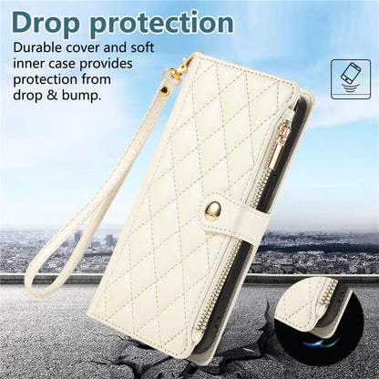 Crossbody Lanyard Leather Zip Wallet Card Slot Phone Case for Samsung Galaxy Z Fold 7 6 5 4 3 Wrist Strap Flip Stand Cover Etui