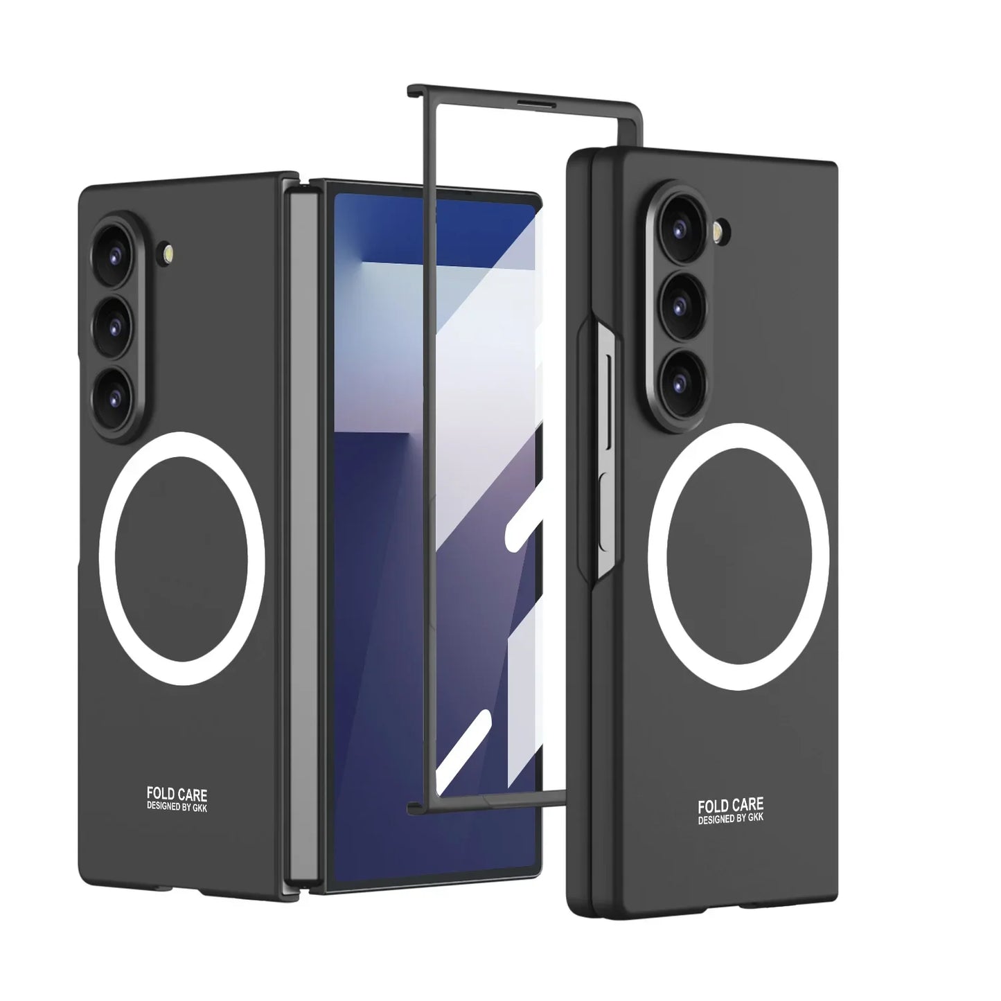 Z Fold 7 Magnetic Wireless Charging Phone Case for Samsung Galaxy Z Fold 7 Screen Protect Film Slim PC Foldable Matte Tough Cover