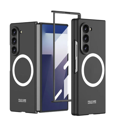 Z Fold 7 Magnetic Wireless Charging Phone Case for Samsung Galaxy Z Fold 7 Screen Protect Film Slim PC Foldable Matte Tough Cover