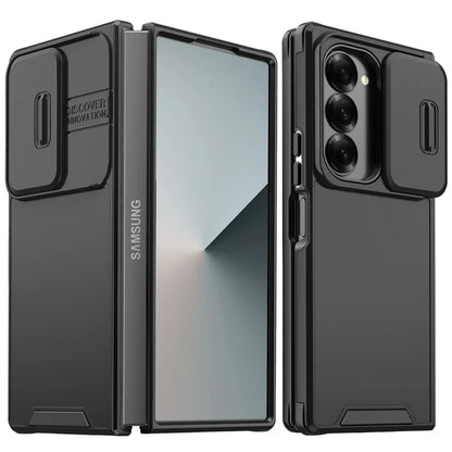 Luxury Slide Camera Protection Phone Case For Samsung Galaxy Z Fold 7 6 5 Fold6 Fold4 Fold5 ZFold7 Shockproof Armour Back Cover