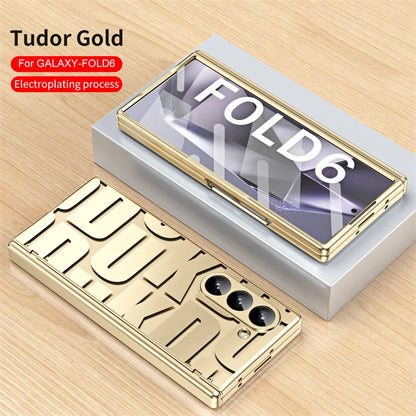 For Samsung Z Fold 3 4 5 6 5G Luxury Fashion Hinge Folding Phone Case For Samsung Z Fold 6 7 5G Trendy PC Back Cover Protective