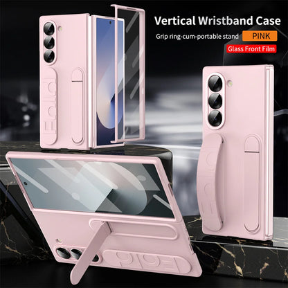 Luxury Wristband Invisible Bracket Case for Samsung Galaxy Z Fold 6 5 4 3 7 fold6 Hand Wrist Strap Folding Stand Silicone Cover