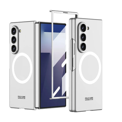 Z Fold 7 Magnetic Wireless Charging Phone Case for Samsung Galaxy Z Fold 7 Screen Protect Film Slim PC Foldable Matte Tough Cover