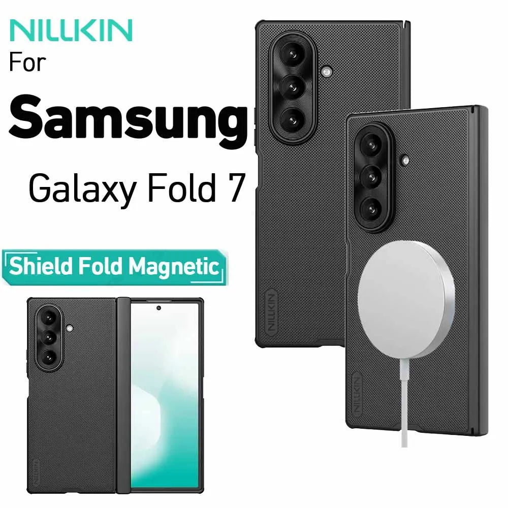 For Samsung Galaxy Z Fold 7 Magnetic Fold Phone Case Nillkin Frosted Shield Anti Fingerprint Shockproof Back Protective Cover
