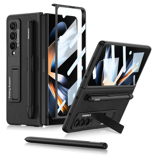 Luxury Leather Case with Pen Slot & kickstand For Galaxy Z Fold 4