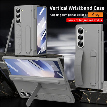 Hinge Wristband Holder Case for Samsung Galaxy Z Fold 7 6 5 4 3 5G With S Pen Slot Screen Glass Protective Cover For Z Fold 6