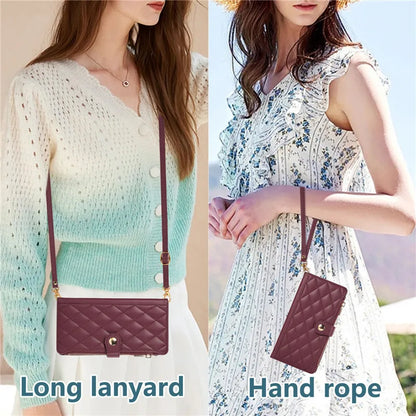 Crossbody Lanyard Leather Zip Wallet Card Slot Phone Case for Samsung Galaxy Z Fold 7 6 5 4 3 Wrist Strap Flip Stand Cover Etui